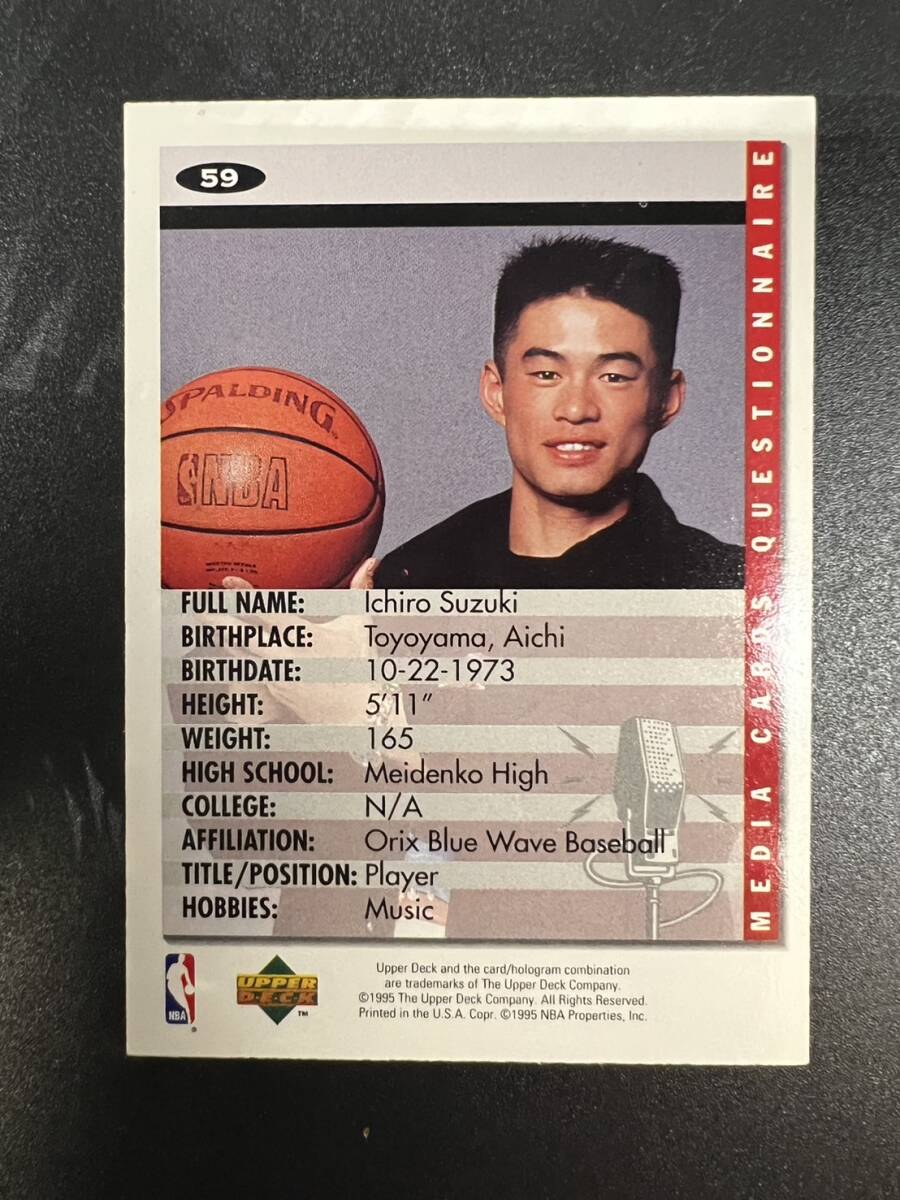 ■【超貴重】 UPPER DECK Collector`s Choice イチロー 1995年 カード NBA バスケットボール オリックス コレクター放出品_画像6