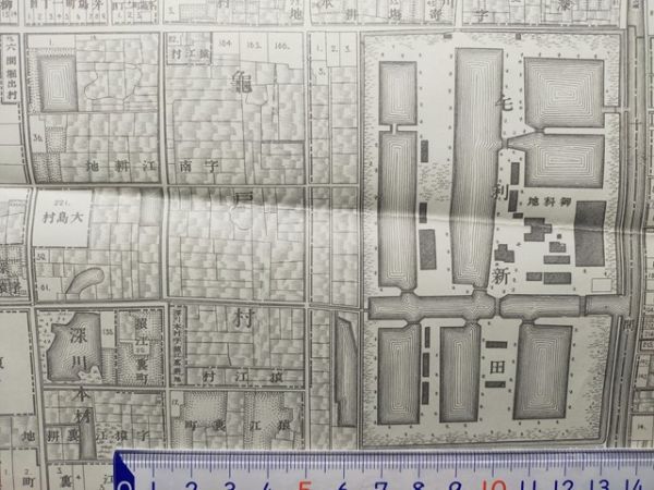 mdn【地図】本所 明治20年 地形図[業平橋 南蔵院 延命寺 錦糸町 亀戸 猿江 菊川 大島 太平 柳島 柳原 小村井梅園 源森川-北十間川再接続前_定規は出品物には含まれません。