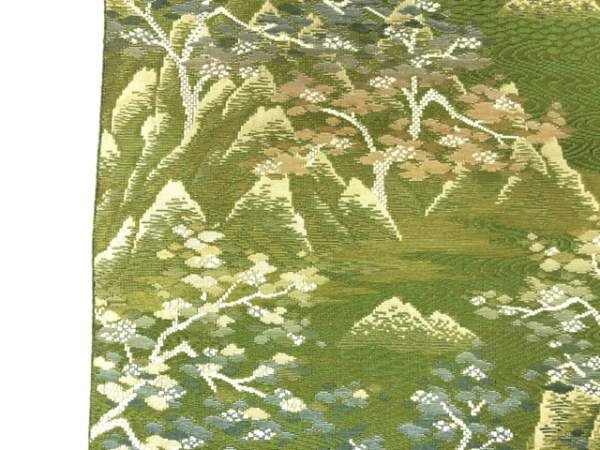 085507# 【1円～】山並みに樹木模様織出し名古屋帯の画像3