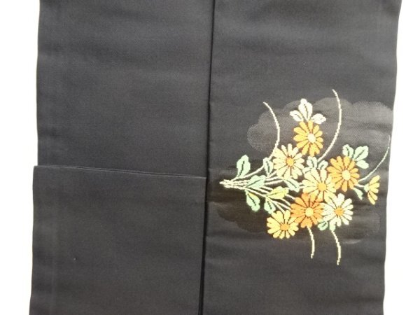 085950# 【1円～】雲に桔梗・菊模様織り出し名古屋帯の画像7