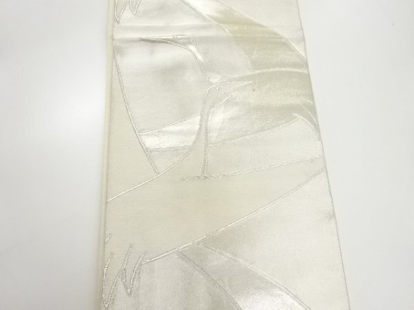 ys6970869; 宗sou 群鶴模様織り出し袋帯（材料）【アンティーク】【着】_画像2