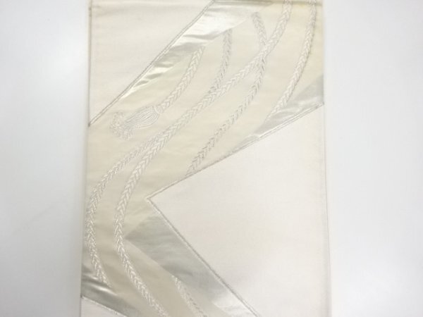 ys6973254; 宗sou 組紐模様織り出し袋帯（材料）【アンティーク】【着】_画像2