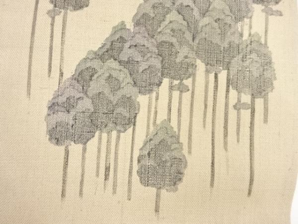 ys6976122; 宗sou 手織り紬手描き木々模様名古屋帯【着】_画像5