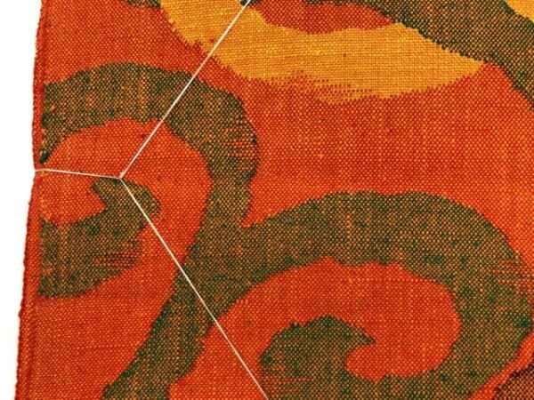 090060# [1 jpy ~] unused goods hand weave pongee Tang . pattern woven .. Nagoya obi 