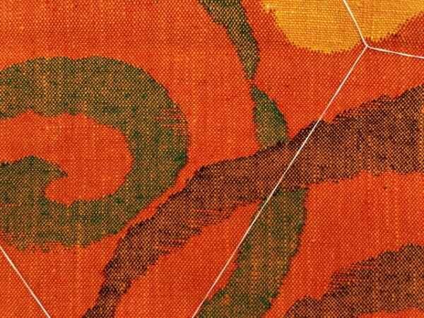 090060# [1 jpy ~] unused goods hand weave pongee Tang . pattern woven .. Nagoya obi 