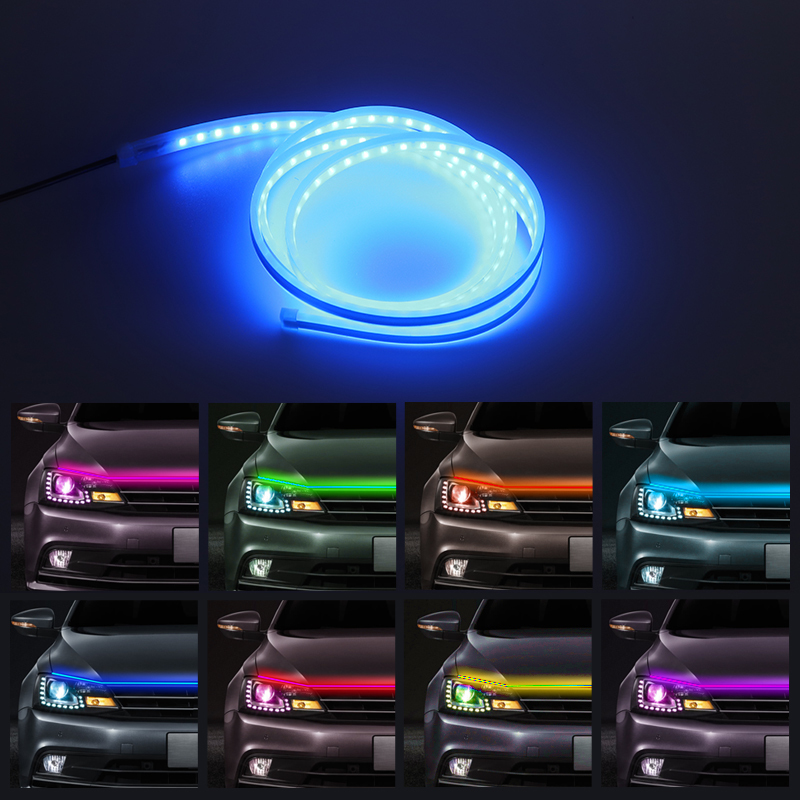 (A) 車 RGB LEDテープ Lサイズ フロント 150cm シーケンシャル LEDライト フルカラー 防水 IP65_画像2