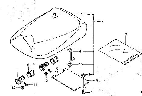 AF58 純正 オーナーズマニュアルカバー 送料250円～ ズーマー HONDA ホンダ ZOOMER シート 裏 プレート RUCKUS ラックアス 書類入れ .gez_AF58　F-11　シート