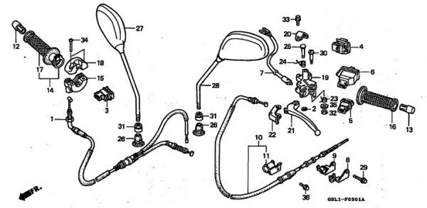 AF35 後期 ウインカースイッチ 純正 ライブディオ ZX AF34 ディオフィット AF27 タクト AF51 TACT チェスタ . スーパーディオ AF30 . gch_AF34　F-3-1　スイッチ　ケーブル　ZX