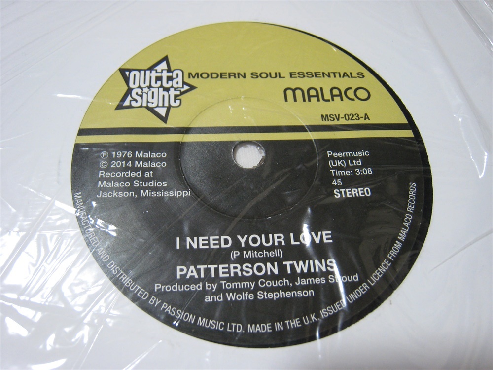 【7”】★新品未開封★ PATTERSON TWINS / I NEED YOUR LOVE , RICHARD CAITON / I'M GONNA LOVE YOU MORE UK盤 パターソン・ツインズ　_画像1