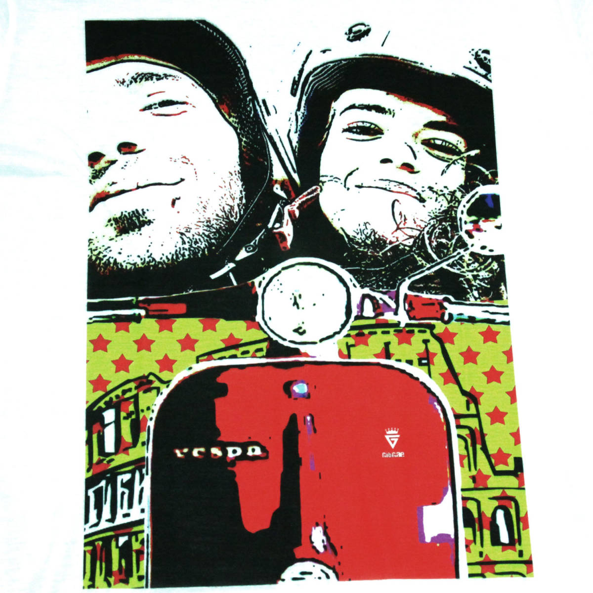  ベスパ イタリア バイク カラフル 人気 ストリート系 デザインTシャツ おもしろTシャツ メンズ 半袖★M623L_画像3