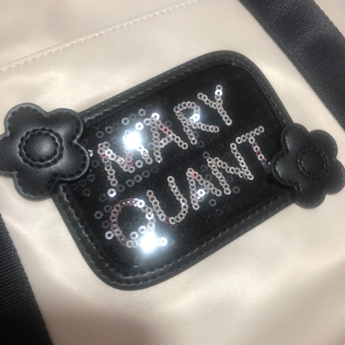  Mary Quant spangled Logo 2WAY Mini tote bag shoulder bag 