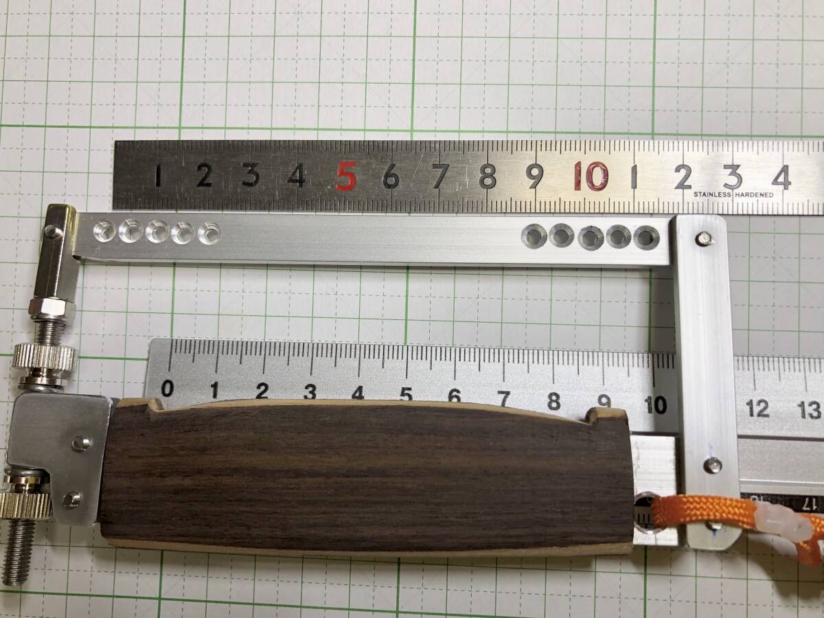 Uコンハンドル ハンドメイド ローズウッドグリップ+ラインコネクター_調整幅 約110~65mm 穴間隔 約5.5mm