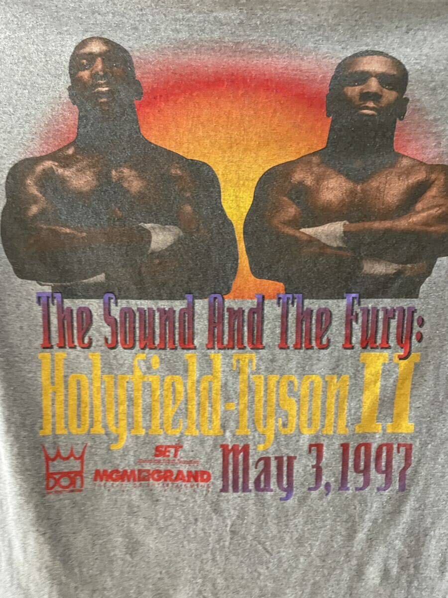  MGM GRAND　90s ビンテージ USA製 The Sound And The Fury Holyfield vs Tyson 2 ホリフィールド vs マイクタイソン Tシャツ M_画像3