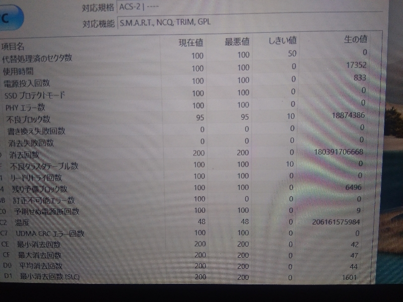 ■ SSD ■ 1024GB ＝ 1TB （17352時間）　BIOSTAR台湾　正常判定　送料無料_画像10