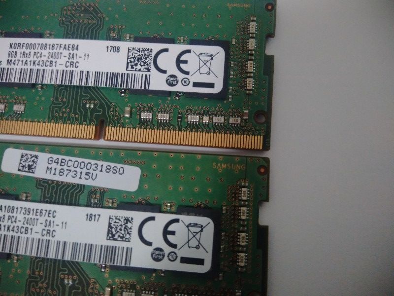 不揃い 【 数量4 】 合計16GB（8GB×2枚)のペア ／ DDR4-2400 PC4-19200 Samsung ／送料無料 ▼管16f4▼の画像3