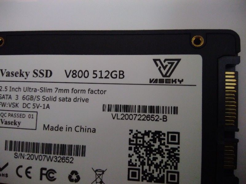 深センVaseky祭り ⑪ ■ SSD ■ 512GB （6050時間） Vaseky V800 正常判定 送料無料の画像3