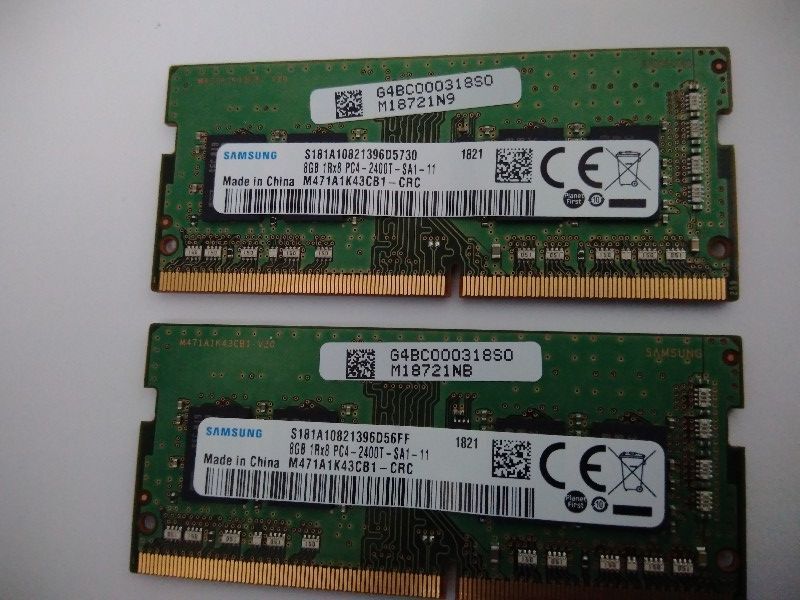  【 数量4 】 合計16GB（8GB×2枚)のペア ／ DDR4-2400 PC4-19200 Samsung で、揃い ／送料無料 ▼管3rd▼の画像1