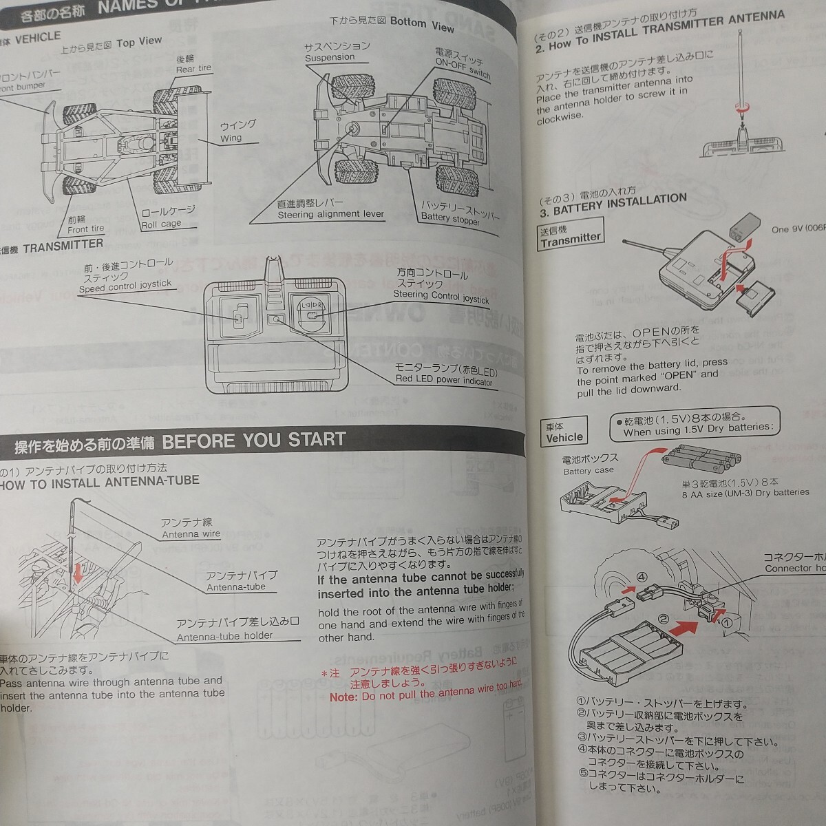 256同梱NG ニッコー NIKKO 1/16スケール電動ラジコン サンドタイガー 車体送信機箱取説付き 美品現状 フレームバギー ラジオコントロール_画像9