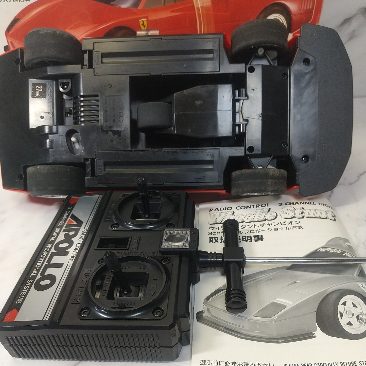 257 including in a package NG Apollo Apollo Willie Stunt Champion Acroba to Ferrari F40 1/14 scale radio-controller car body transmitter manual box attaching ultra rare 