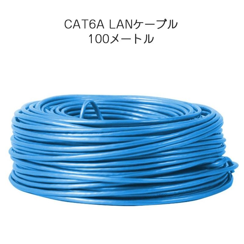 CAT 6A LANケーブル100m 100メートル 10ギガビット 10Gbps 500MHz 光回線対応 超高速通信 ルーター