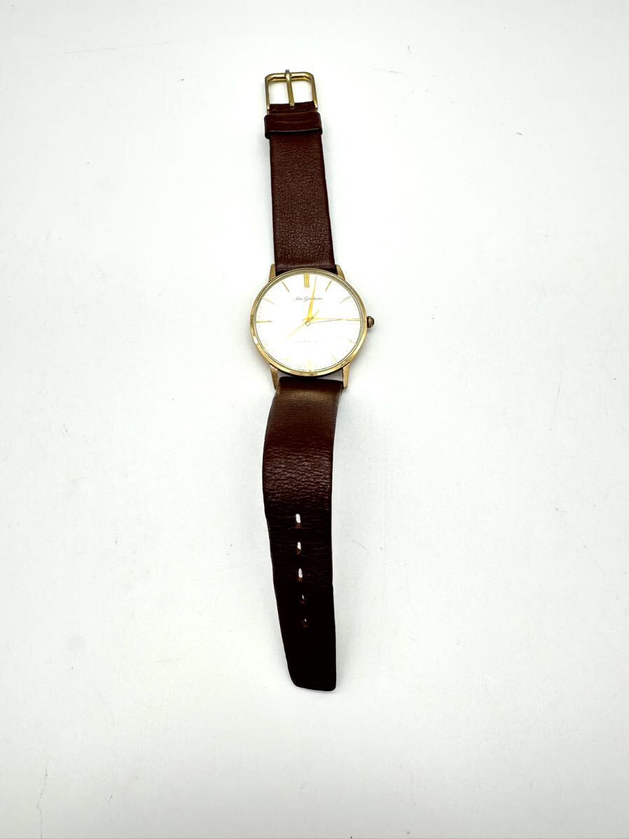 □セイコー 腕時計 ゴールドフェザー JI5002E 手巻き 25石 14K 筆記体ロゴ ゴールド 稼働品 メンズ SEIKO GOLDFEATHER_画像1