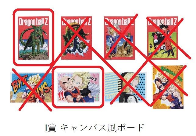 ◆一番くじ ドラゴンボール 未来への決闘　8点セット＝F賞ラバースタンド2　G賞 マグ3　H賞アクリルスタンド1　I賞キャンバス2