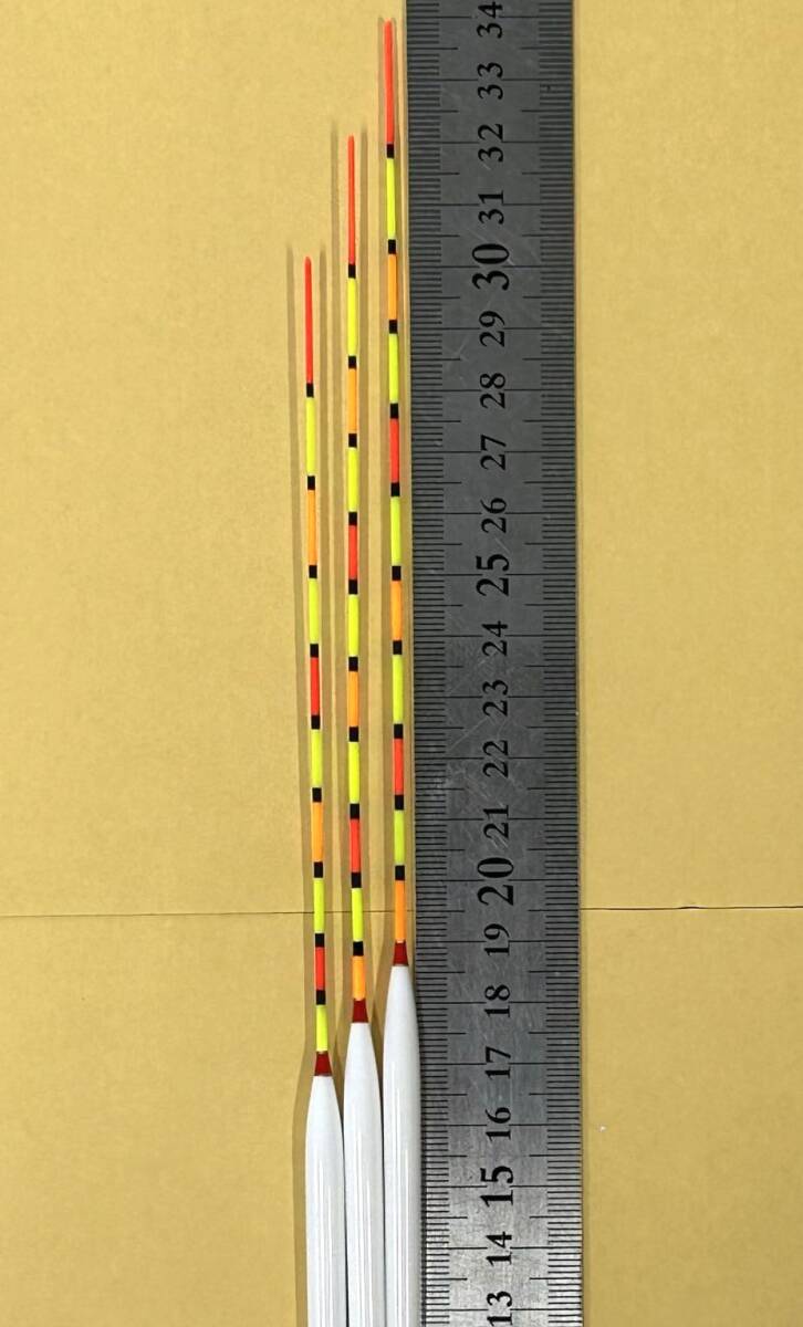 訳あり 底釣り用 竹足 ヘラウキ へら浮き パイプトップ 全長30〜34ｃｍ 3本セット tkm345wk_画像4