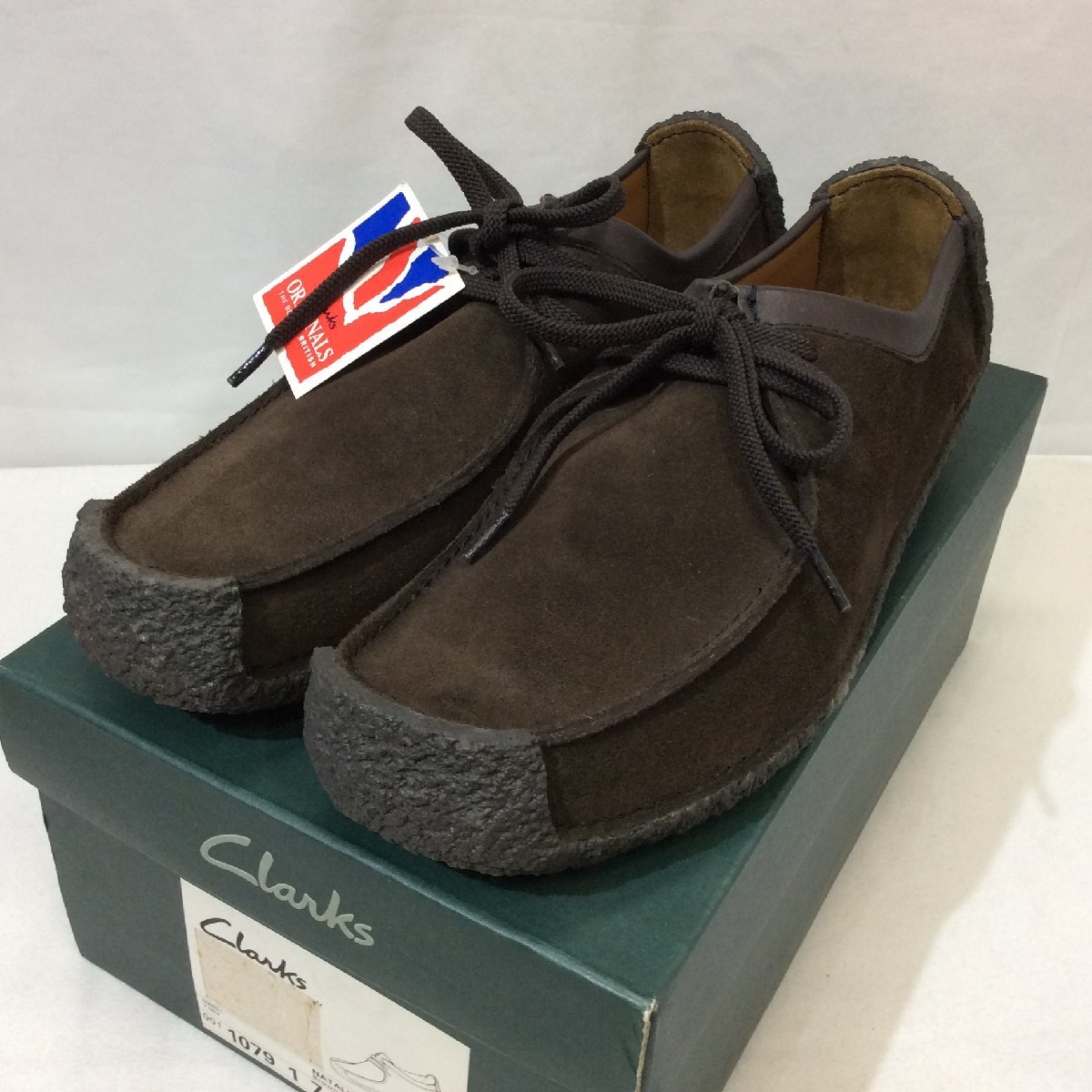 未使用☆Clarks クラークス メンズ Natalie ナタリー 26.5cm ブラウン スエード 箱付きの画像1