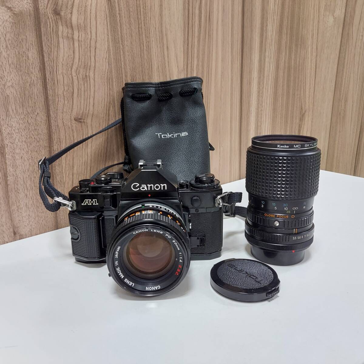 キャノン Canon A-1、LENS FD 50mm 1:1.4 S.S.C.、TOKINA 35-105mm 1:3.5-4.5 一眼レフ フィルムカメラ 中古 ジャンク品◆21514_画像1