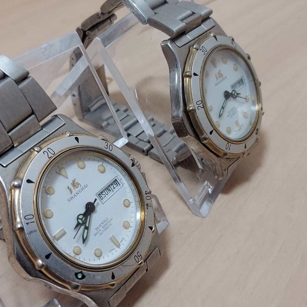 ビンテージ 上海 SHANGHAI 35石 メンズ 自動巻 現状品 中古品 腕時計 2点まとめ◆21683の画像3