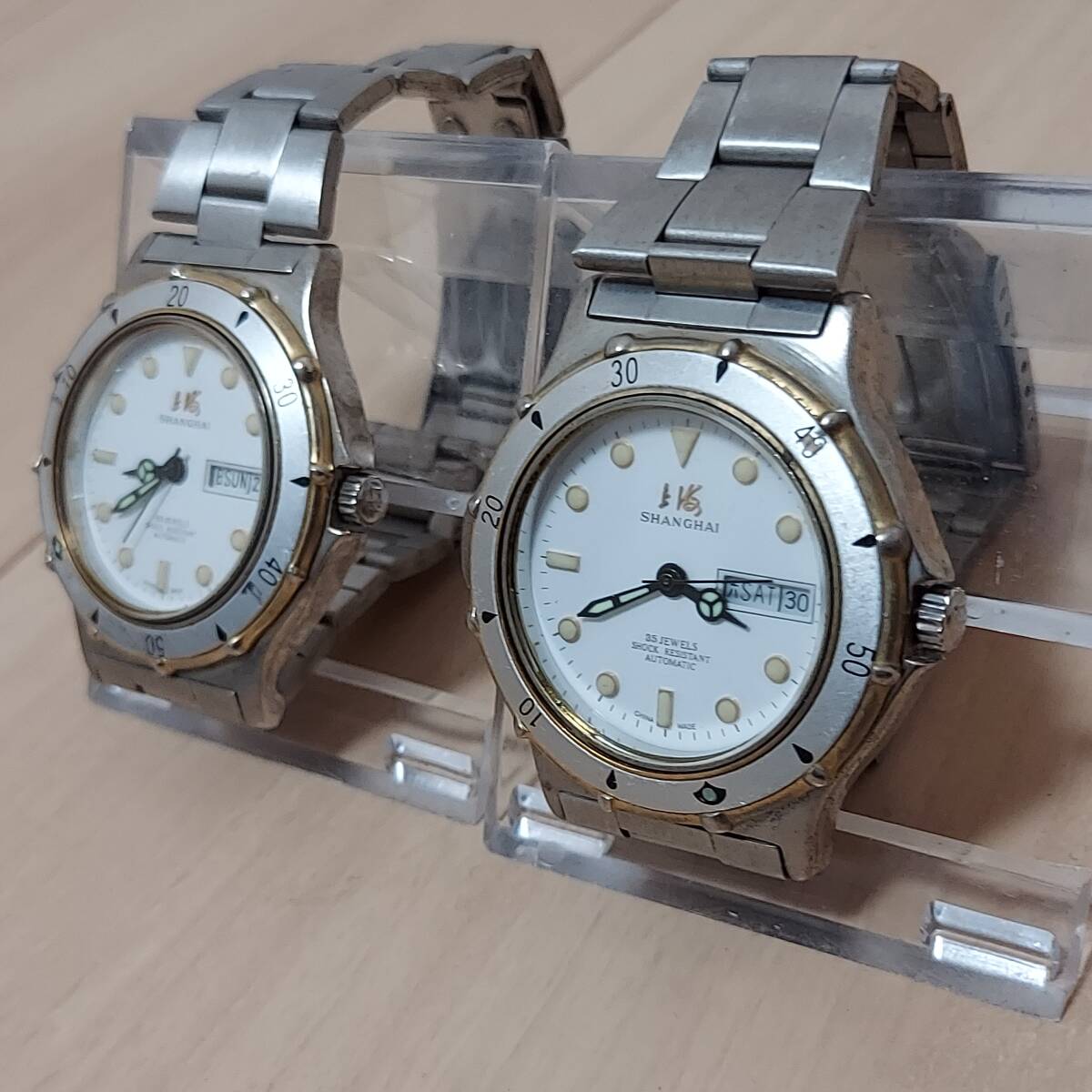 ビンテージ 上海 SHANGHAI 35石 メンズ 自動巻 現状品 中古品 腕時計 2点まとめ◆21683_画像2