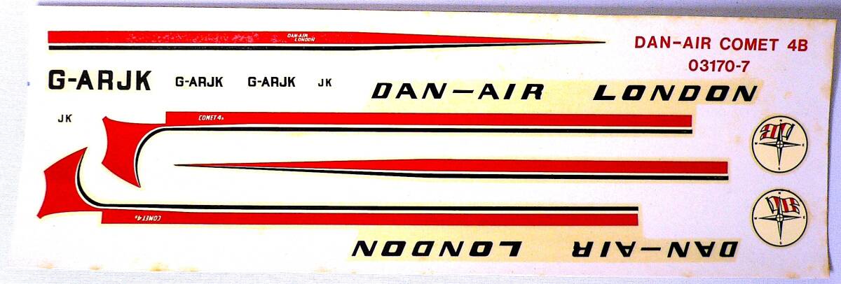 Airfix/エアフィックス 1/144 デ・ハビランド D.H. コメット 4B DAN-AIR 航空 旅客機 プラモデル 未使用 未組立 稀少_画像8