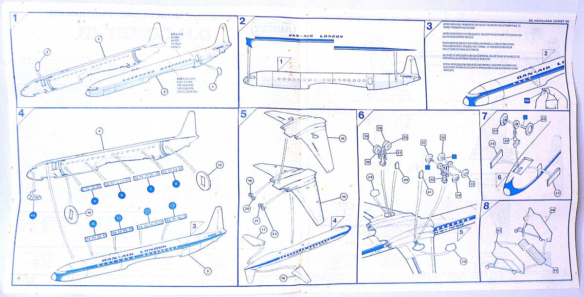 Airfix/エアフィックス 1/144 デ・ハビランド D.H. コメット 4B DAN-AIR 航空 旅客機 プラモデル 未使用 未組立 稀少_画像10