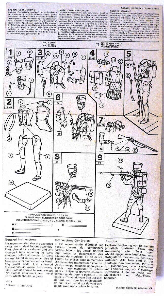 エアフィックス 絶版 1/32 フランス軍歩兵 フランス軍近衛擲弾兵 1815年 ワーテルローの戦い プラモデル 2個まとめ売り 未開封 未使用 稀少の画像3