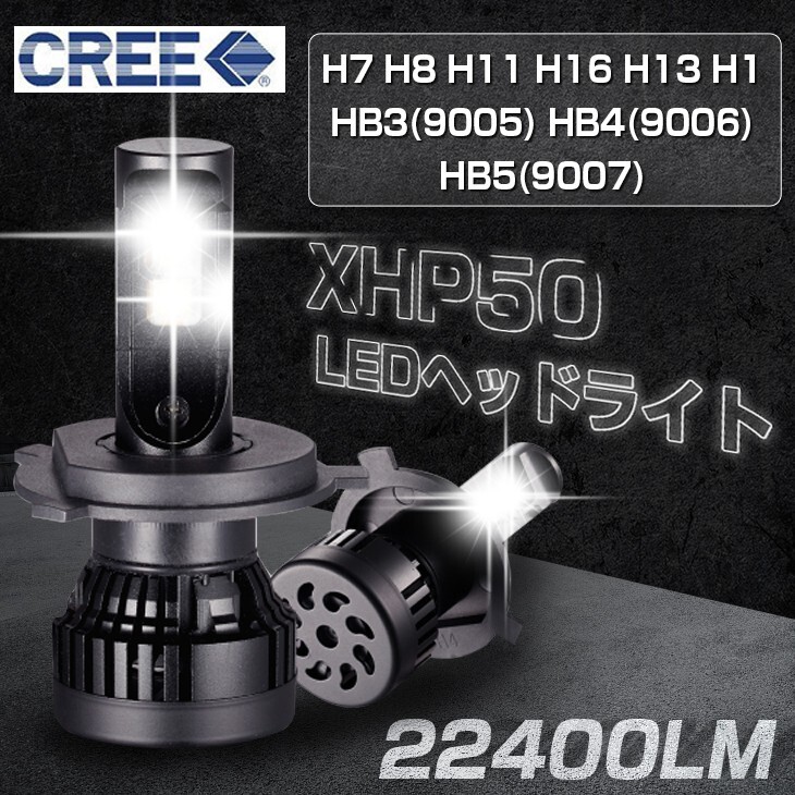 正真正銘のCREE XHP50チップ LED ヘッドライト/フォグランプ 22400LM HB4 9006 DC12V 6500K 純正発光 VB05_画像1