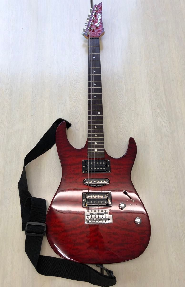 Ibanez GIO GRX90 GRX70 シースルーレッド ケース　ストラップ付き