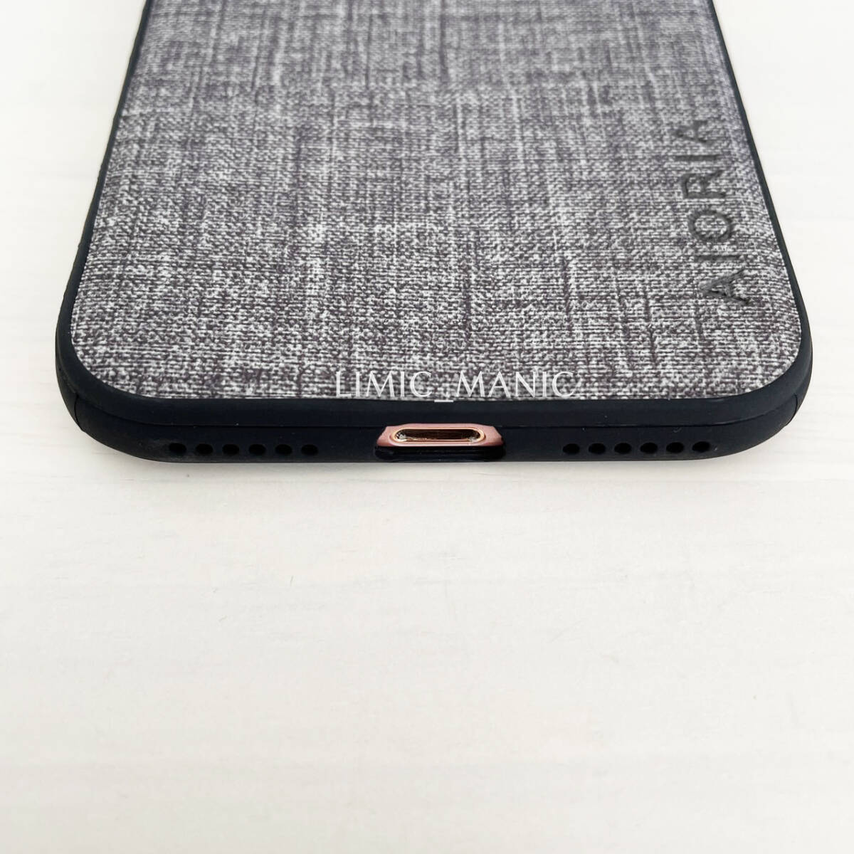 iPhone 7 8 SE (第2世代/第3世代) SE2 SE3 ケース スマホ 背面取り付け型 デニム風 軽量 グレー 灰色 灰 アイフォンの画像6