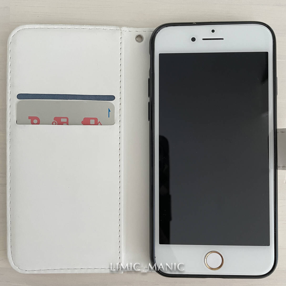 iPhone 7 8 SE (第2世代/第3世代) SE2 SE3 ケース スマホ 手帳型 カードケース ホワイト 白 白色 エスニック風 曼荼羅模様 アイフォン_画像2