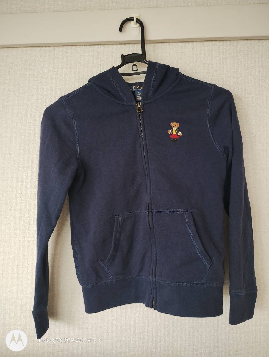 POLO ラルフローレン　パーカー　フルジップ ネイビー ベア　キッズ サイズ M (8-10)_画像1