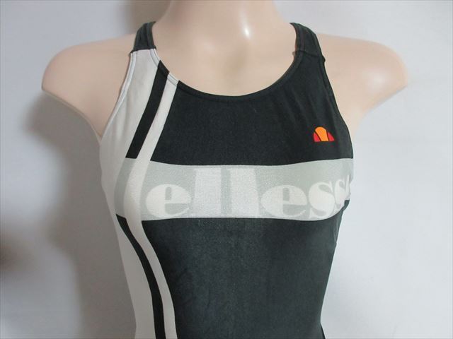 3674 ≪O≫ ellesse 生地伸び＆残念シミ Xバック 超ハイレグ 競泳水着4-16_画像1