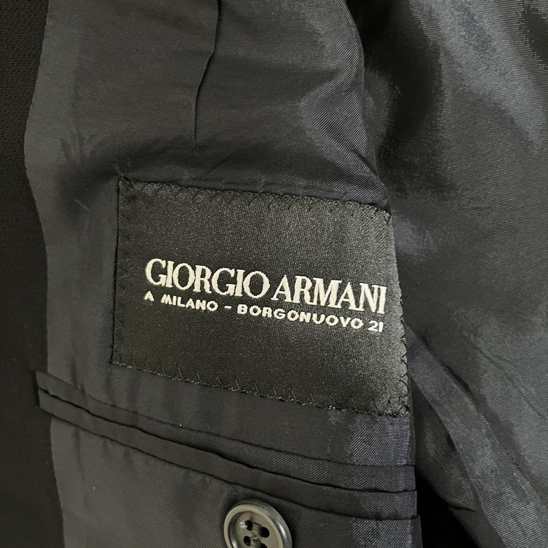 【極上の逸品】562 GIORGIO ARMANI ジョルジオ アルマーニ セットアップスーツ ブラック 46 黒タグ 3B_画像6