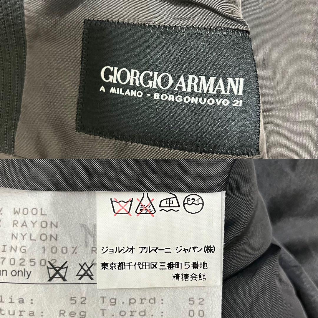 499 GIORGIO ARMANI ジョルジオ アルマーニ セットアップスーツ グレー 52 レーヨン ナイロン_画像6