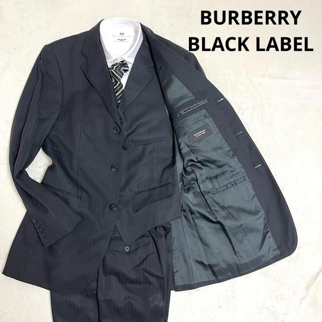 478 BURBERRY BLACK LABEL Burberry Black Label выставить костюм из трех частей 40 черный полоса 3B