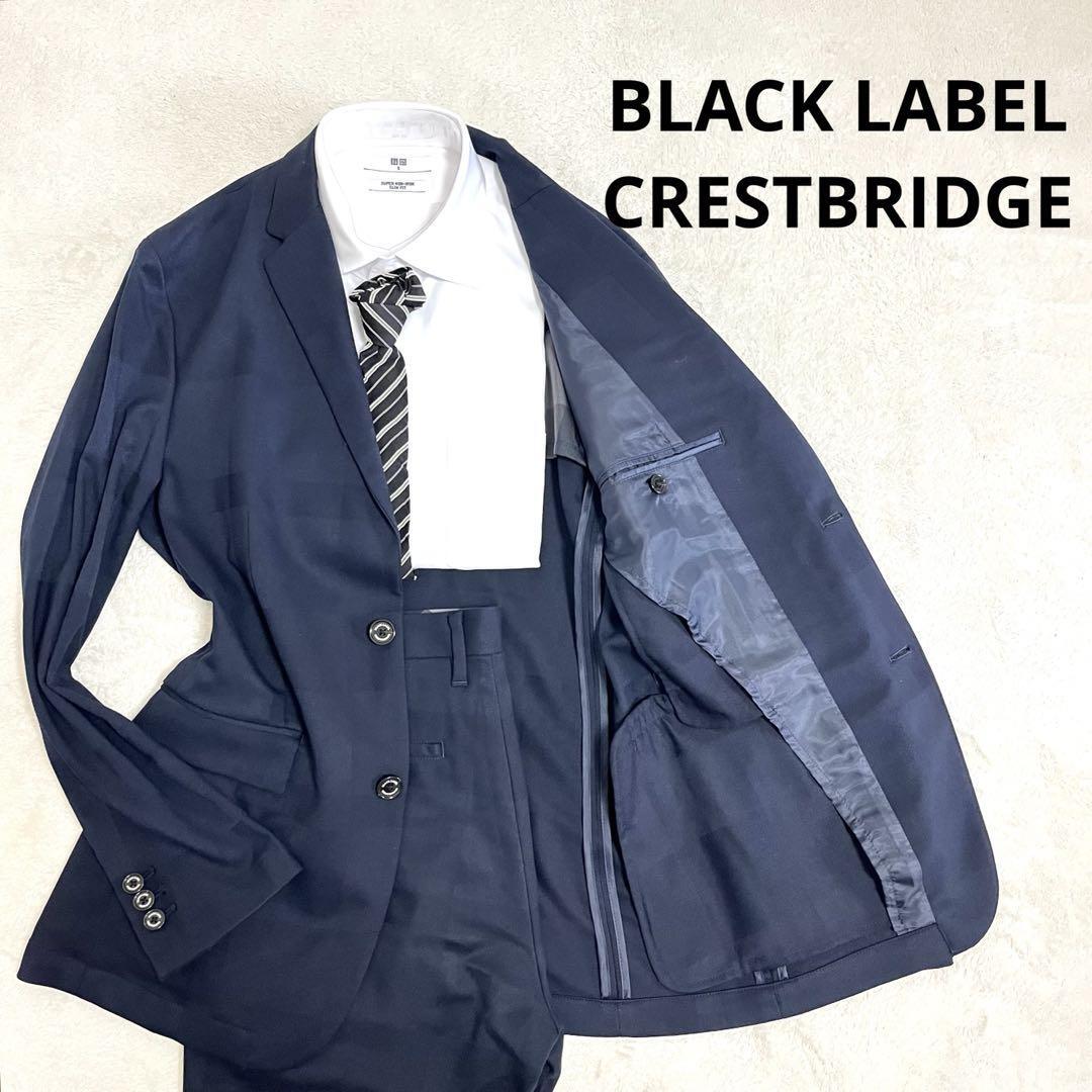 547 BLACK LABEL CRESTBRIDGE ブラックレーベルクレストブリッジ セットアップスーツ ネイビー S チェック_画像1