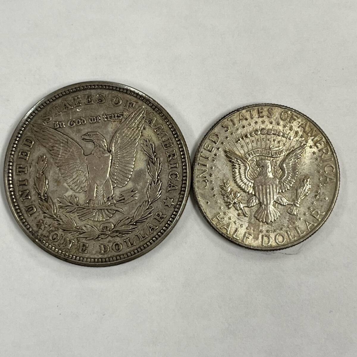 1円～　銀貨/アメリカ/ONE DOLAR/HALF DOLLAR/1ドル/1/2ドル/1921年/1964年_画像2