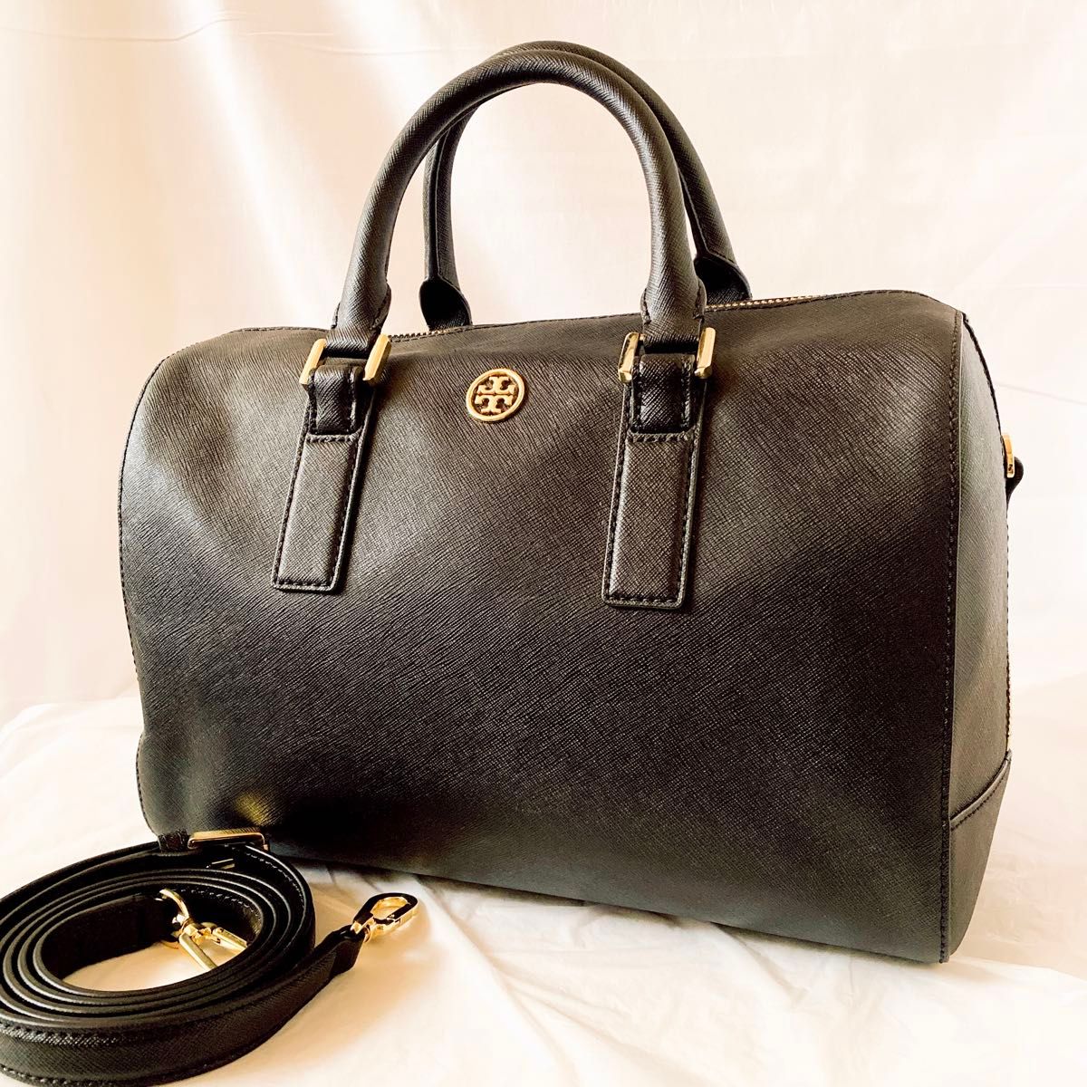 Tory Burch ブラック2Way トリーバーチ ハンドバッグ ショルダーバッグ ミニボストン 鞄 レザー 2WAY ブラック