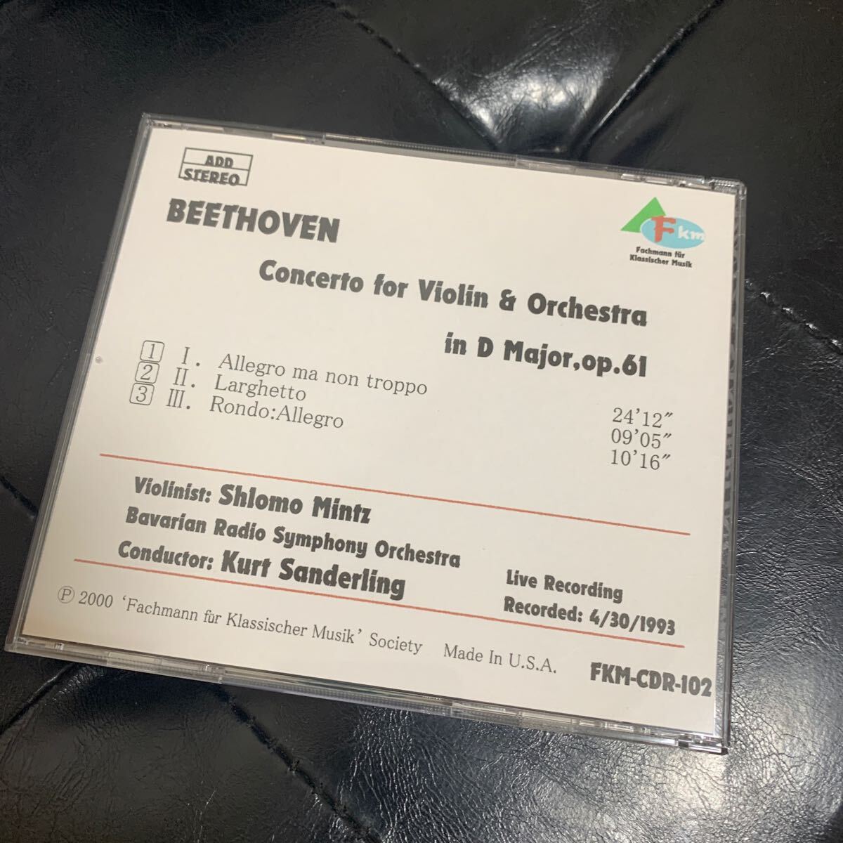 KURT SANDERLING SHLOMO MINTZ バーバリアン ベートーヴェン CD の画像2