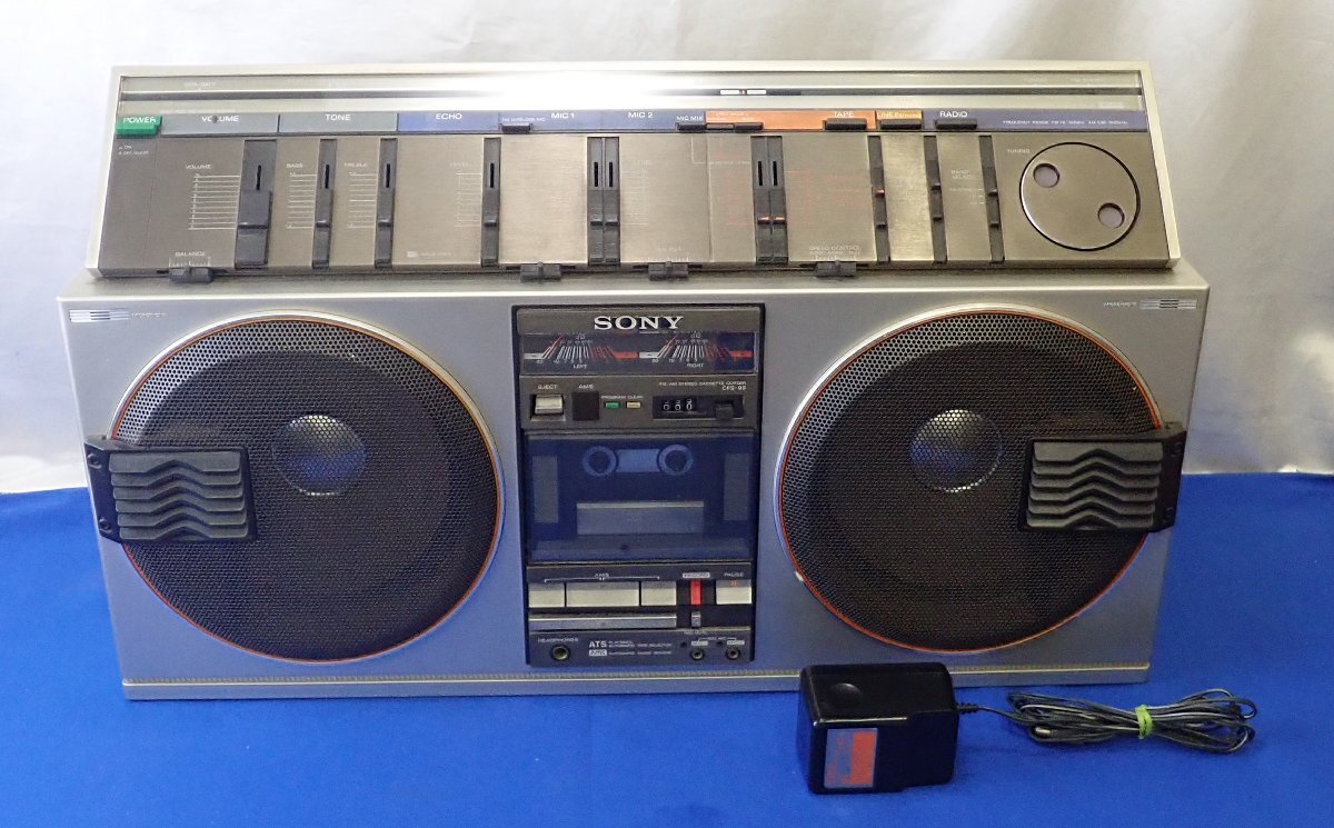 ◎ジャンク SONY ソニー 大型ラジカセ CFS-99 昭和レトロ ラジオ稼働 カセット不動の画像1