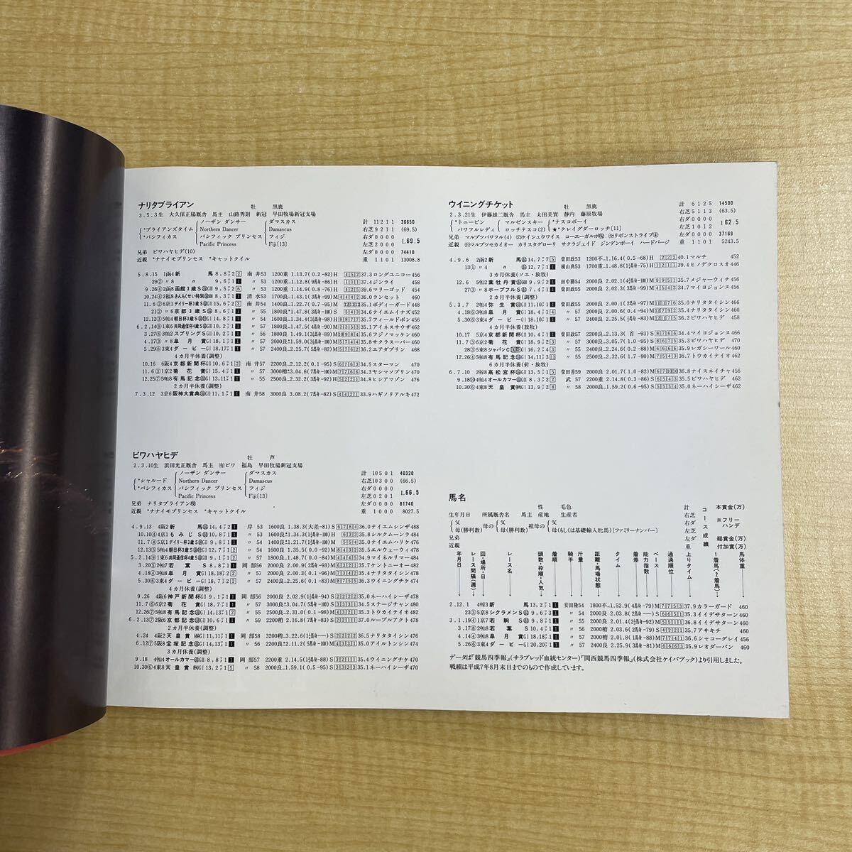 ON THE TURF 1 ナリタブライアン ビワハヤヒデ ウイニングチケット 久保吉輝 高橋源一郎 1995年 初版帯付き 写真集 競馬の画像4