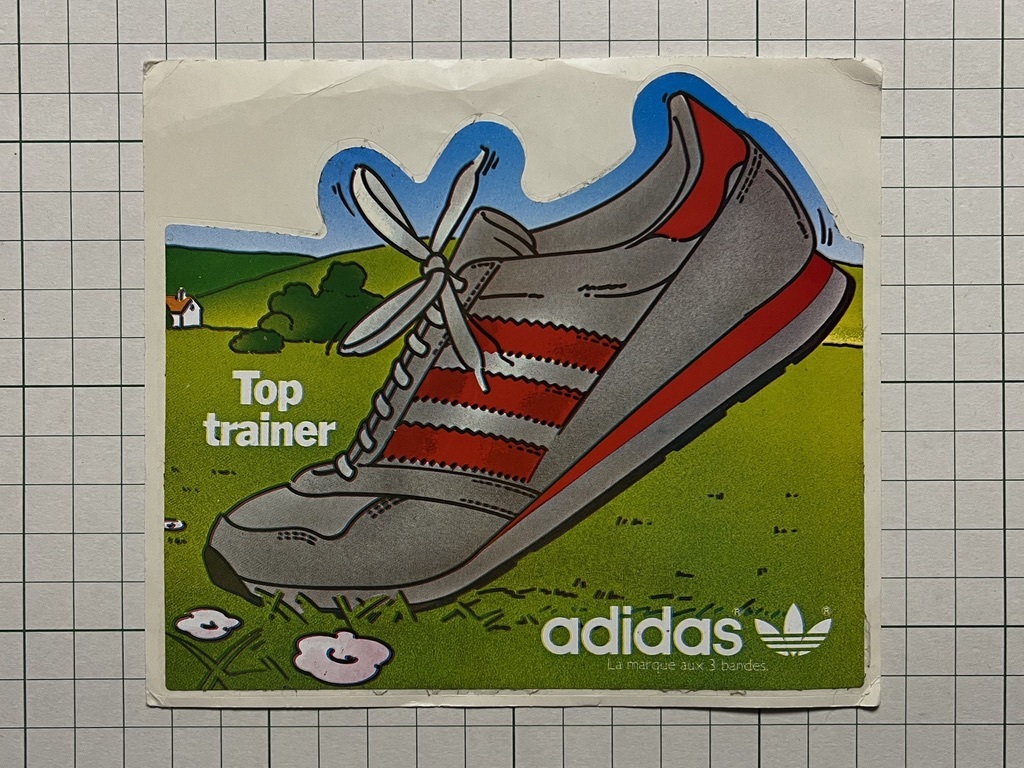 【adidas】古い アディダスのステッカー： 1980~1990年代 フランス Top trainer ビンテージ スニーカー バレンシアガ +Afの画像1